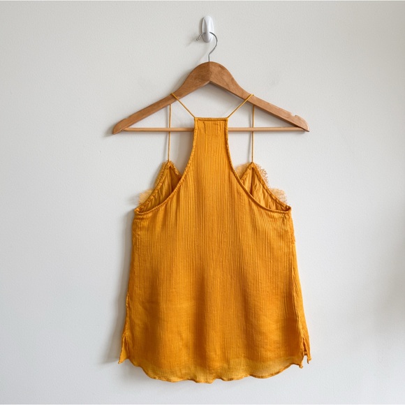 CAMI NYC • The Racer Crinkle Lace Trimsilk Tank Top In Honey - Picture 6 of 12